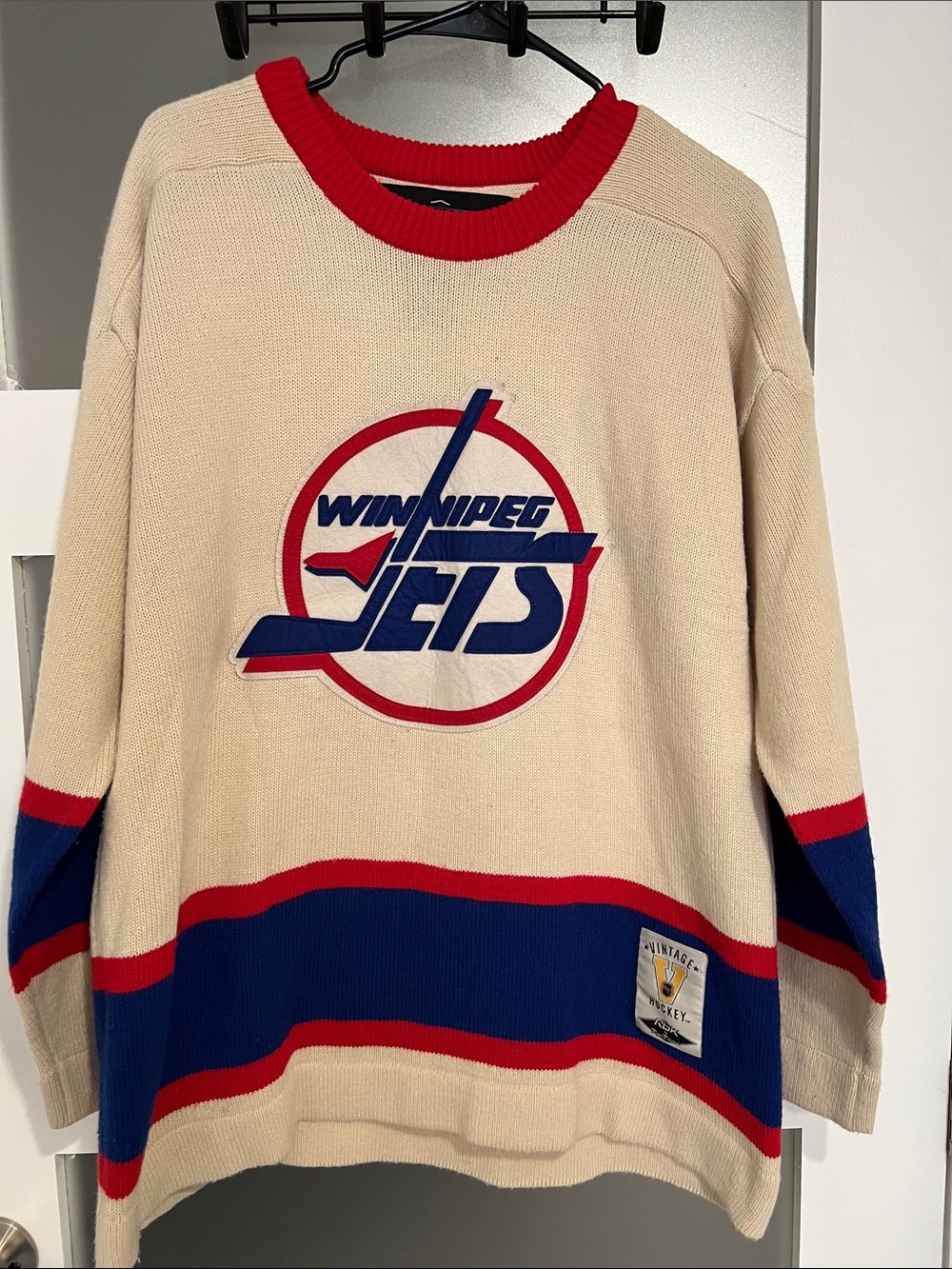 Vintage CCM NHL Winnipeg Jets Heritage Knit Sweater Jersey